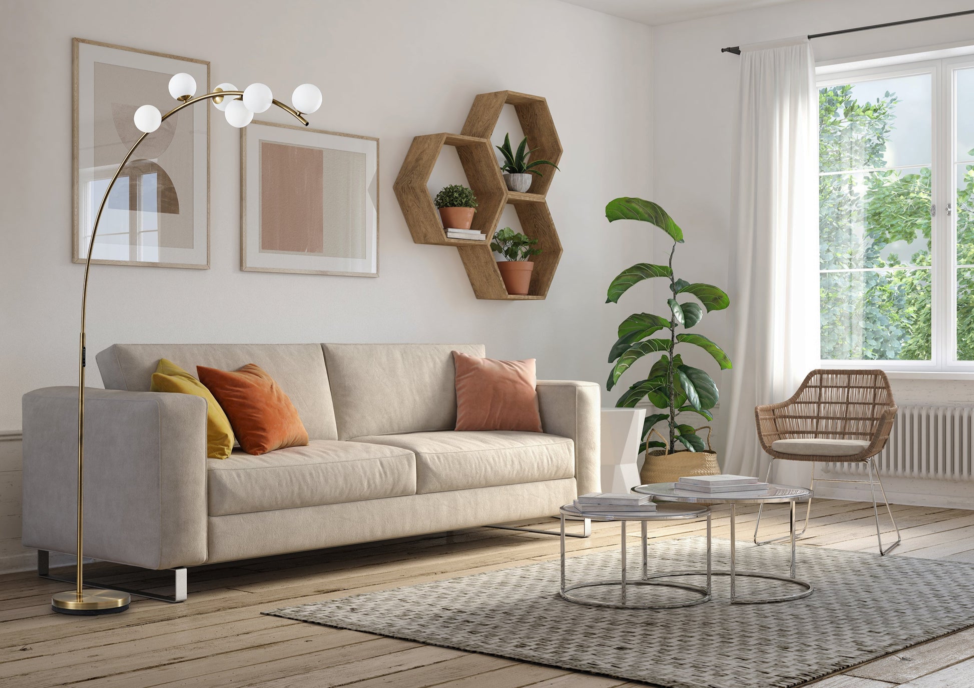 Jesse Ronan LED Arc Lamp w. Smart Switch