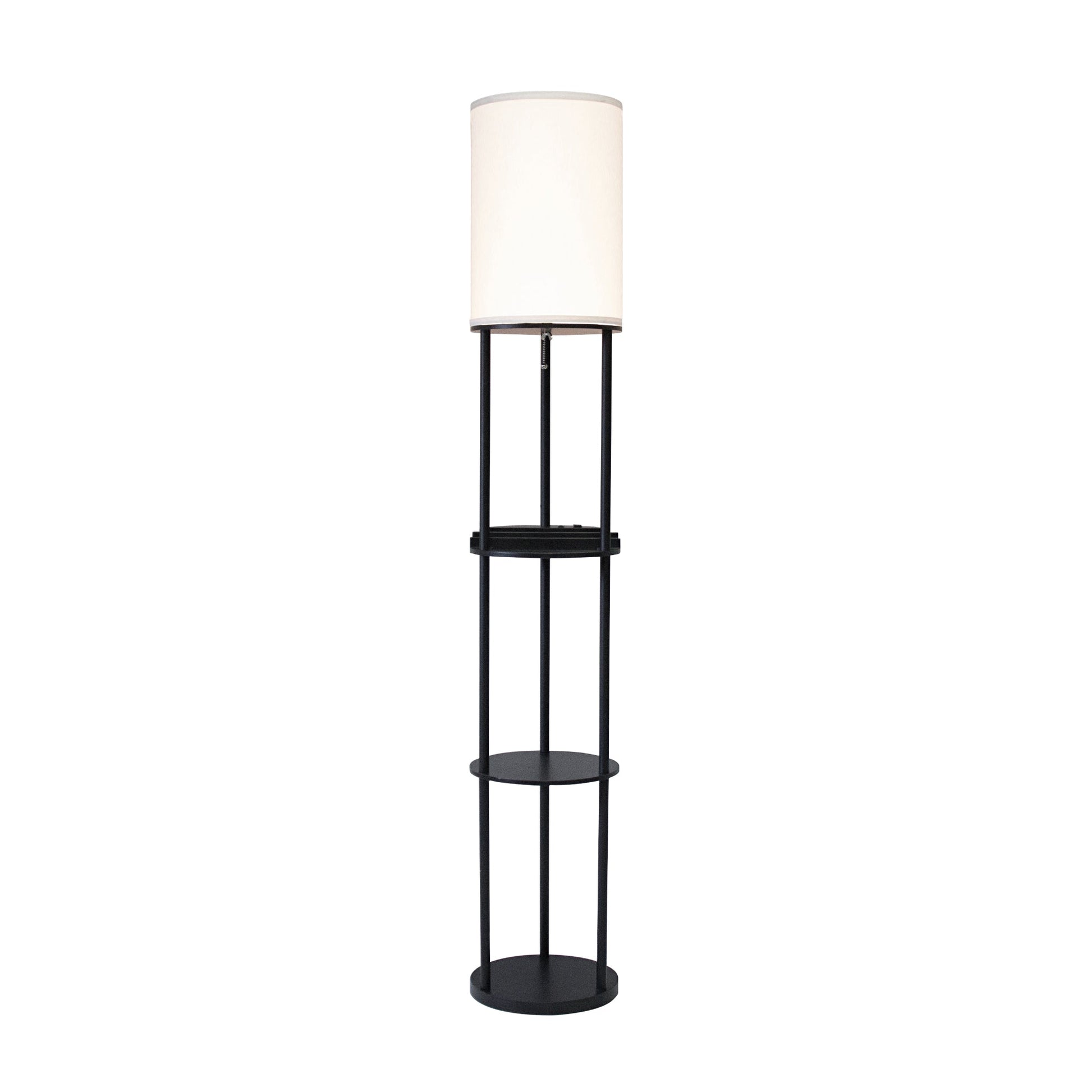 Jenkins Charging Station Shelf Floor Lamp