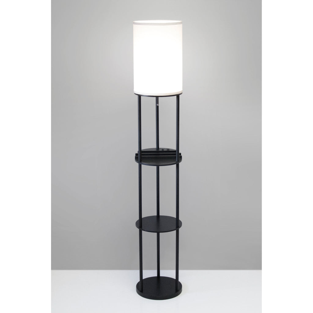 Jenkins Charging Station Shelf Floor Lamp