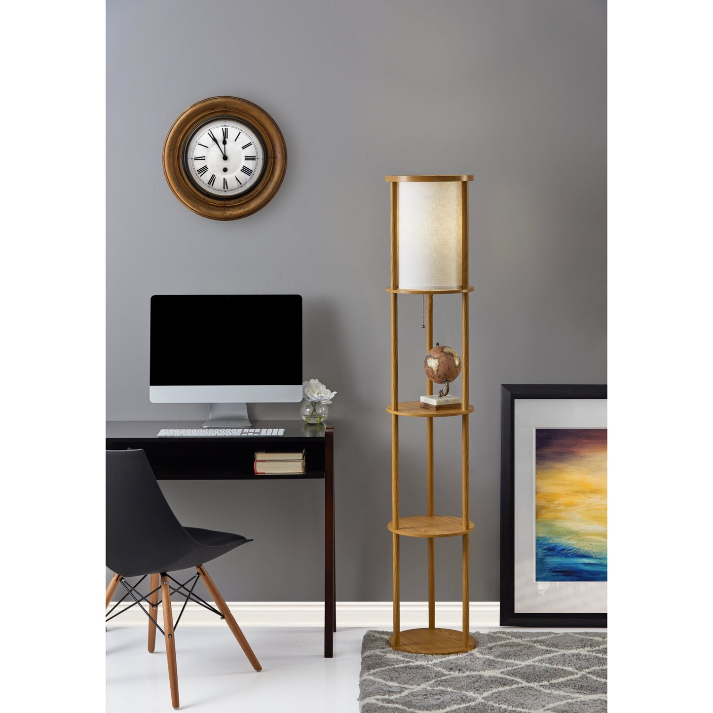 Oswald Round Shelf Floor Lamp