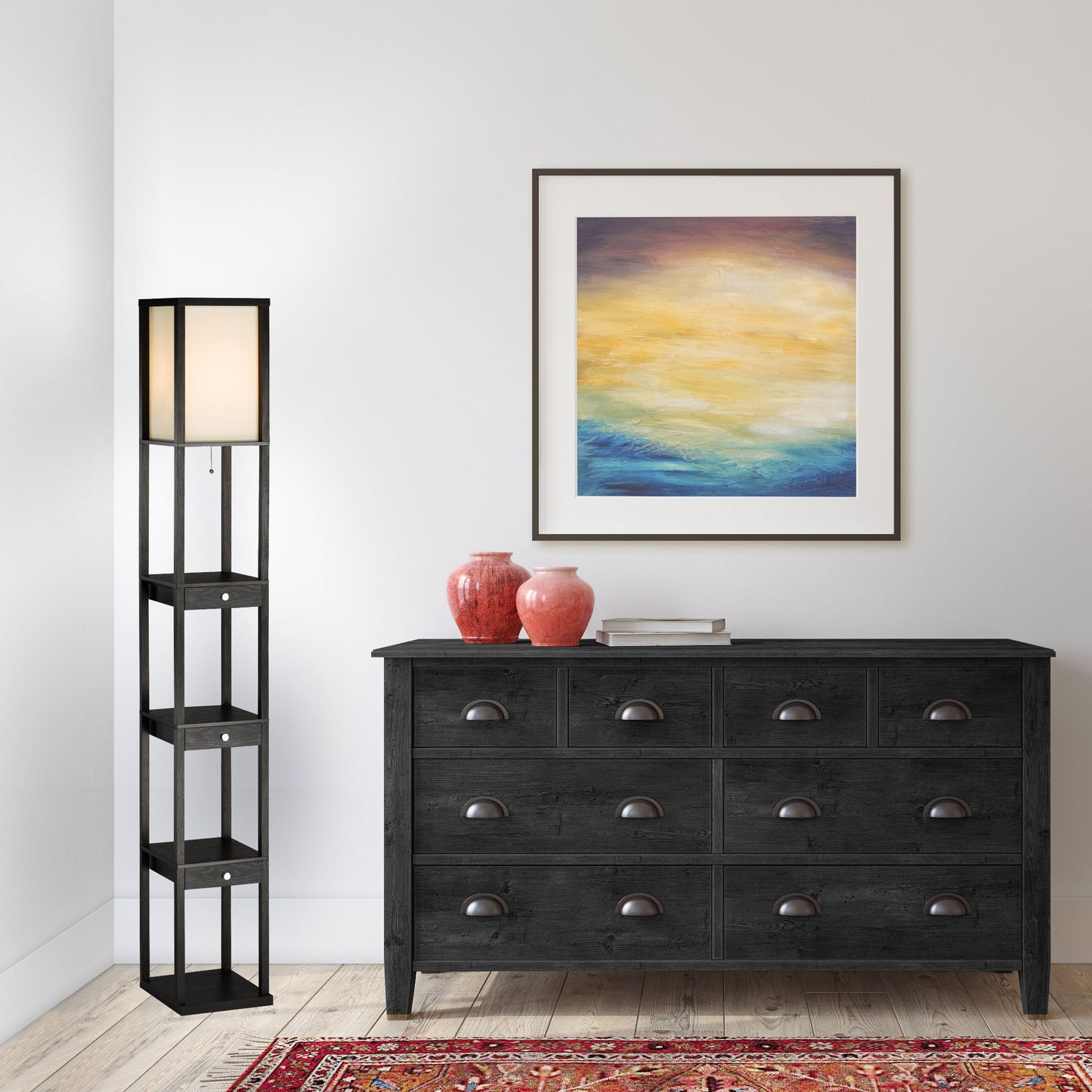 Rowan Three Drawer Shelf Lamp