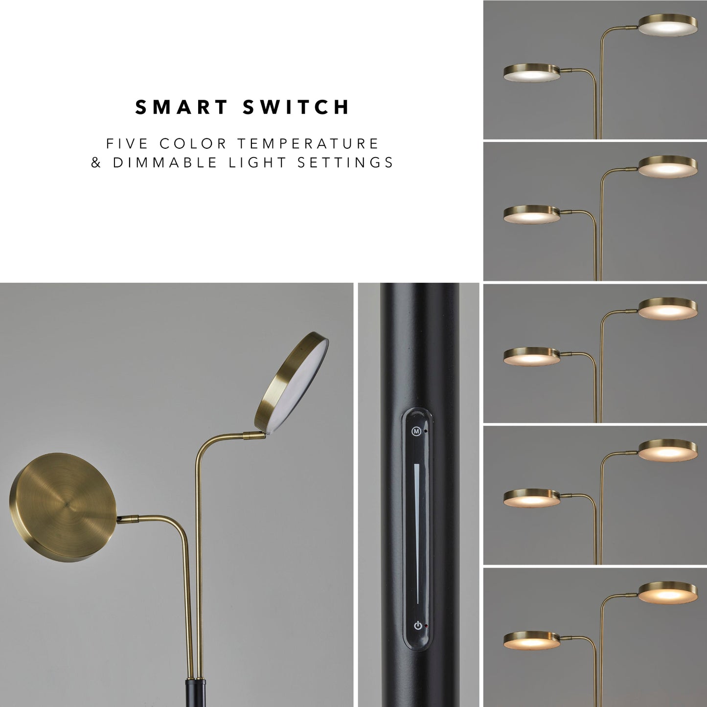 Drake LED Floor Lamp with Smart Switch